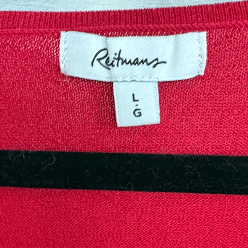 Elegant Red V-Neck Sweater - Picture 5 of 6